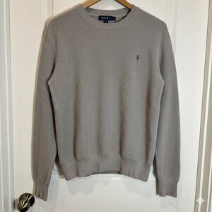 AllSaints Oversize Cotton & Wool Waffle Crewneck Sweater Mens Small